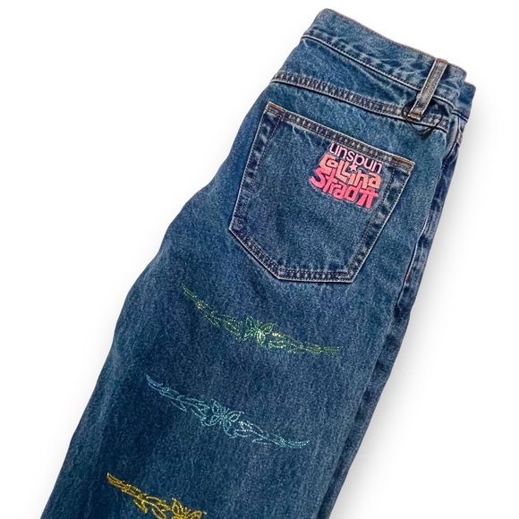 🦋 Collina Strada x Unspun Butterfly Jeans Low Mid Rise TRAMP STAMP JEANS Y2K - Picture 7 of 7
